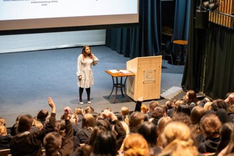 Tulip speaking at Channing School