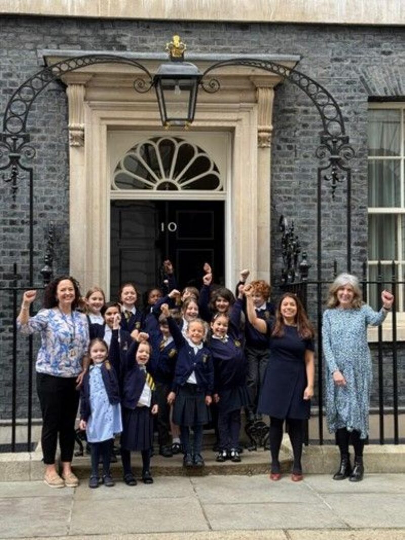 Emmanuel School outside 10 Downing Street