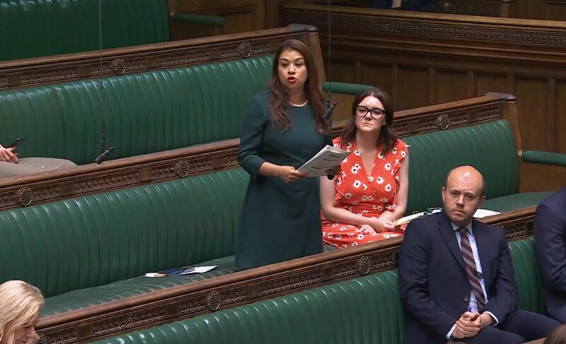 Tulip speaking in Parliament 